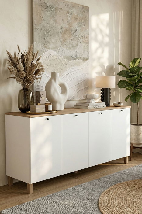 Hanah Home Nord - ND4-SW Blanco y Roble Hanah Home Nord - ND4-SW Blanco y Roble